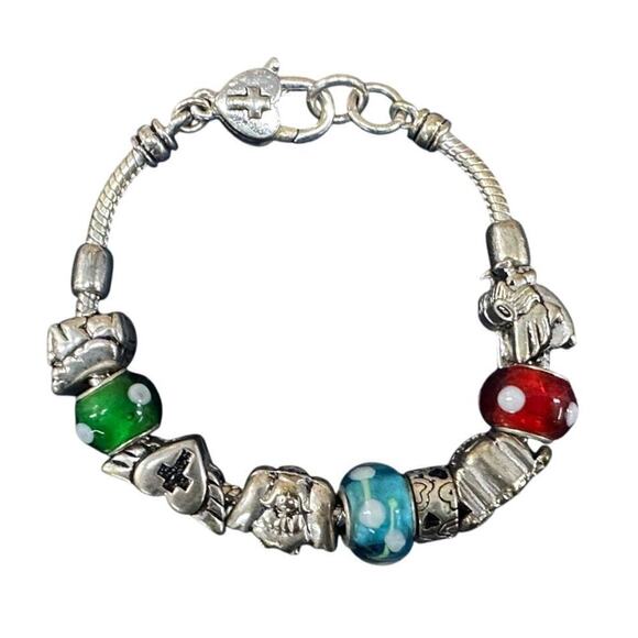 set of charm bracelets  similar to Pandora lots of charms - Picture 1 of 13